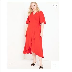 Eloquii Flare Sleeve Maxi Wrap Dress